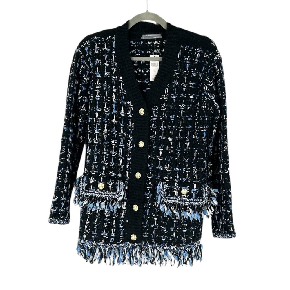 NWT Anthropologie Tweed Fringe Cardigan XS - Picture 2 of 10